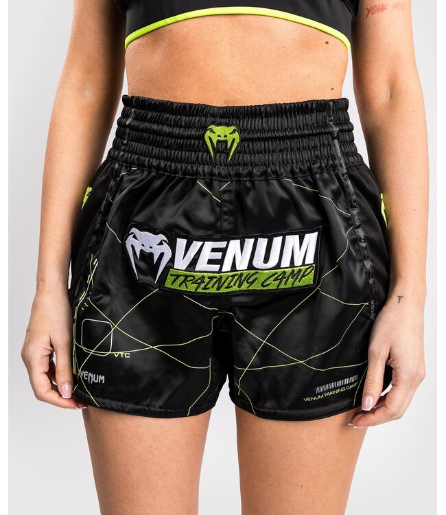 Venum Training Camp 4.0 Damen Muay Thai Short Schwarz Neongrün