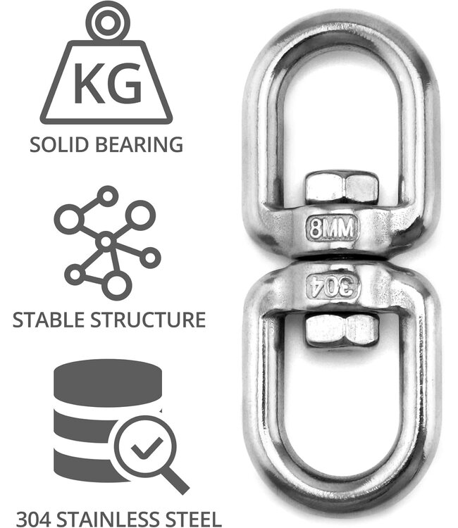 Swivel M8 Edelstahl 360° Drehgelenk für Boxsack – Belastbar bis 300 kg