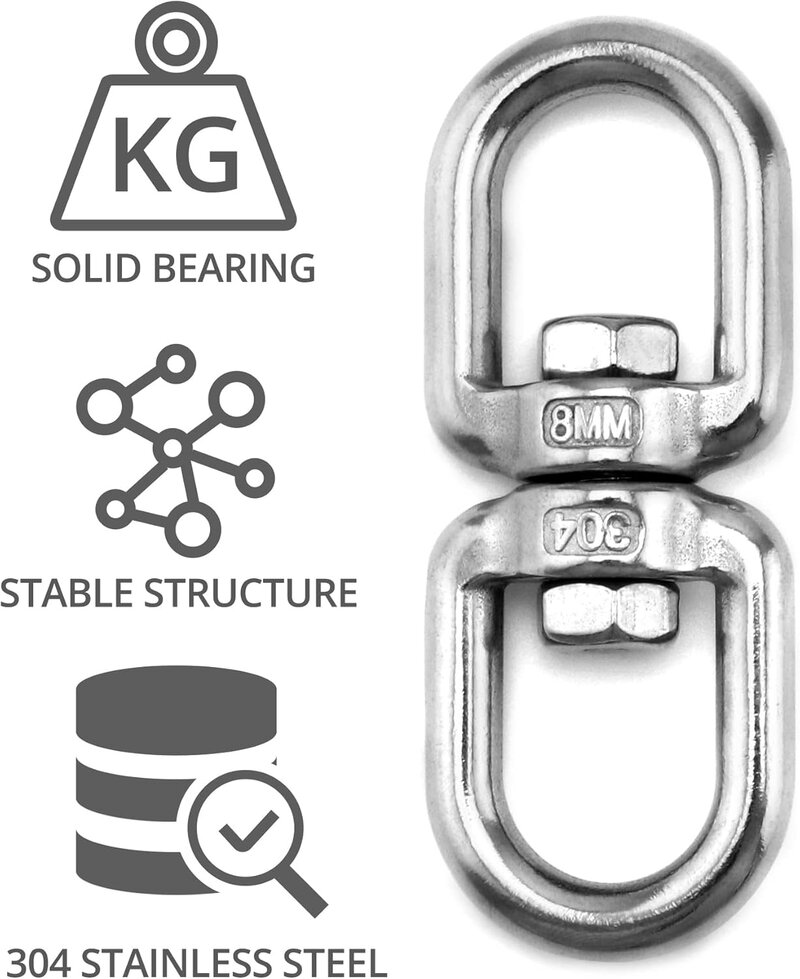 PunchR™  Swivel M8 Drehwirbel 360° Edelstahl Boxsack 300 kg