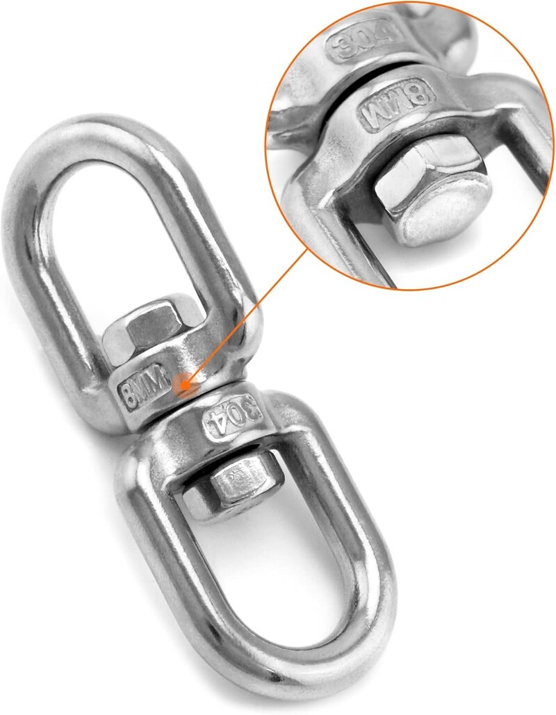 PunchR™  Swivel M8 Drehwirbel 360° Edelstahl Boxsack 300 kg