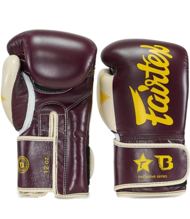 Fairtex x Booster FXB Bokshandschoenen Bruin/Créme/Geel - Muay Thai & Kickboksen