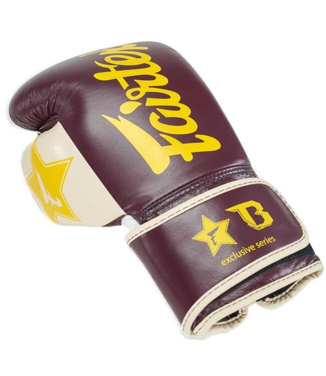 Fairtex x Booster Kickboxing Gloves FXB BG V2 Brown Creme Yellow
