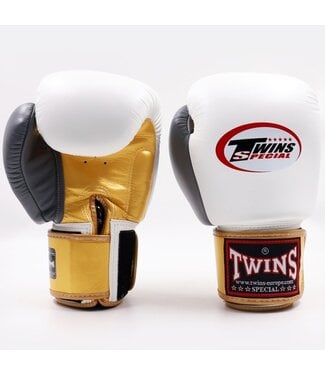 Twins Special Twins (Kick)Bokshandschoenen BGVL 4 Wit Goud Grijs Twins Special Twins (Kick)Bokshandschoenen BGVL 4 Wit Goud Grijs