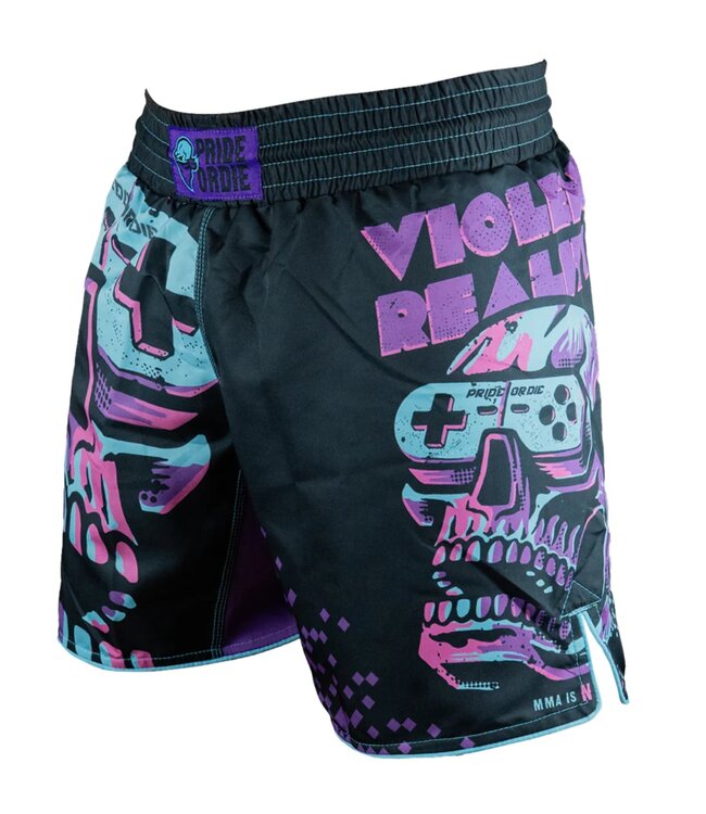 PRiDEorDiE Fight Short Violent Reality Zwart