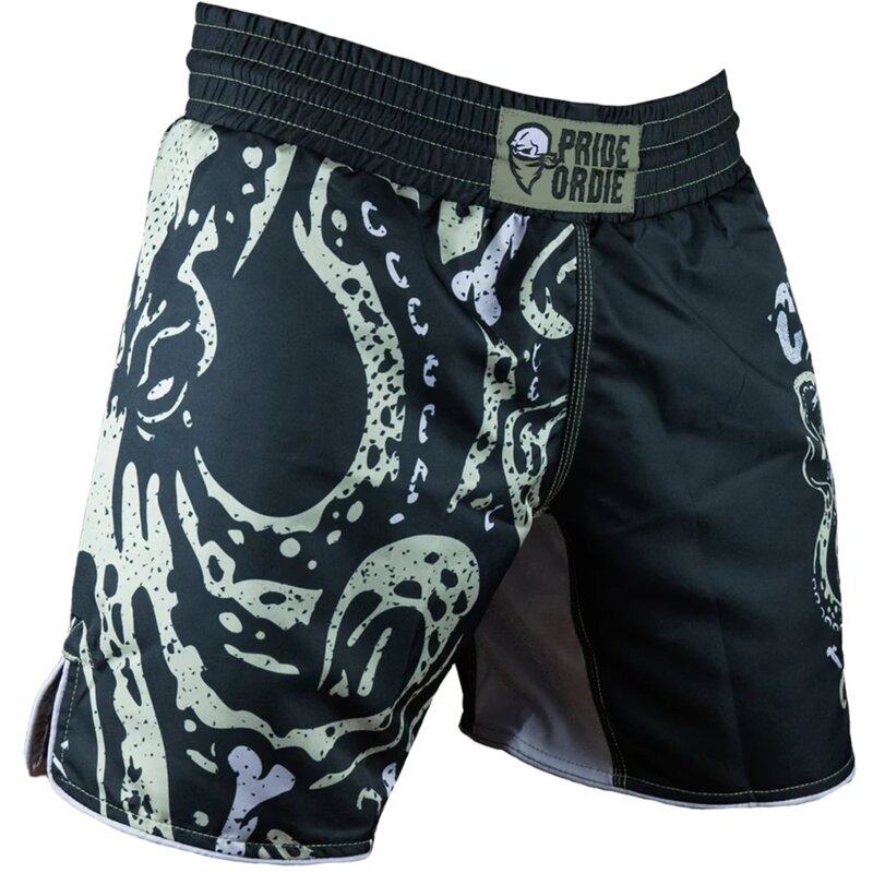 Pride or Die PRiDEorDiE Fight Short Bone Crusher V.2 Zwart