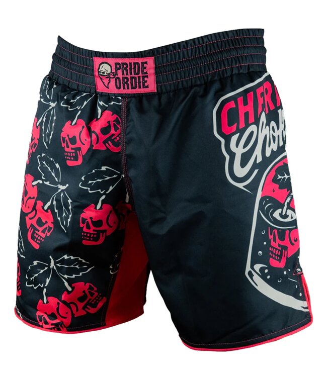 PRiDEorDiE Fightshorts Cherry Choke Zwart