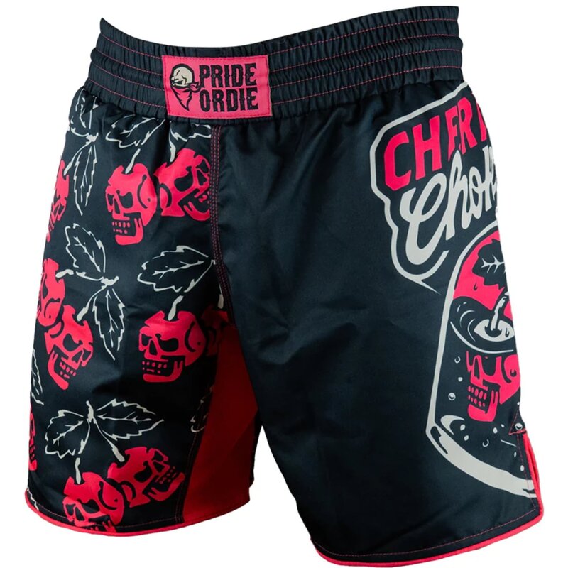Pride or Die PRiDEorDiE Fightshorts Cherry Choke Zwart
