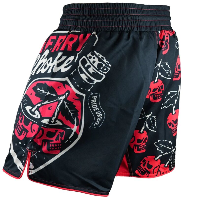 Pride or Die PRiDEorDiE Fightshorts Cherry Choke Zwart