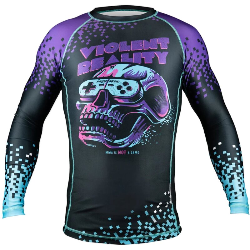 Pride or Die PRiDEorDiE Rash Guard Violent Reality Long Sleeves Black