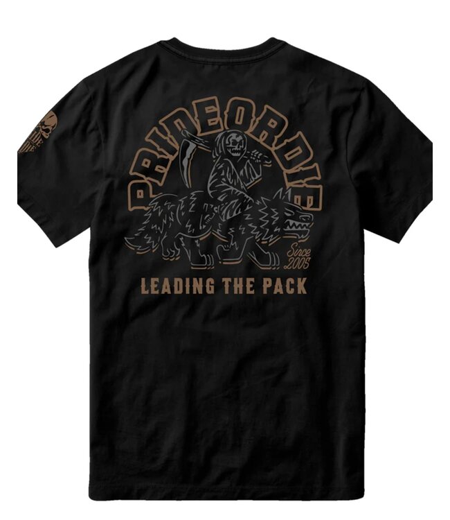 PRIDEorDiE LEADING THE PACK T-shirt Zwart
