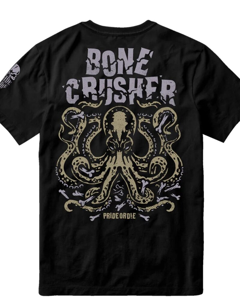 Pride or Die PRiDEorDiE BONE CRUSHER V.2 T-shirt Zwart