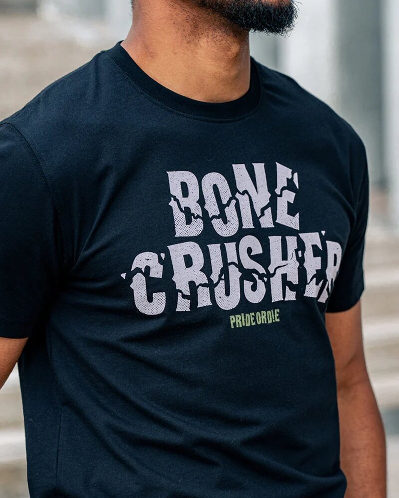 Pride or Die PRiDEorDiE BONE CRUSHER V.2 T-shirt Zwart