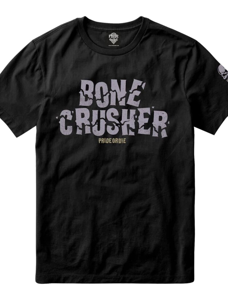 Pride or Die PRiDEorDiE BONE CRUSHER V.2 T-shirt Zwart