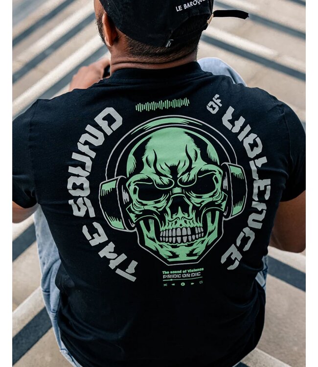 PRiDEorDiE SOUND OF VIOLENCE T-shirt Zwart
