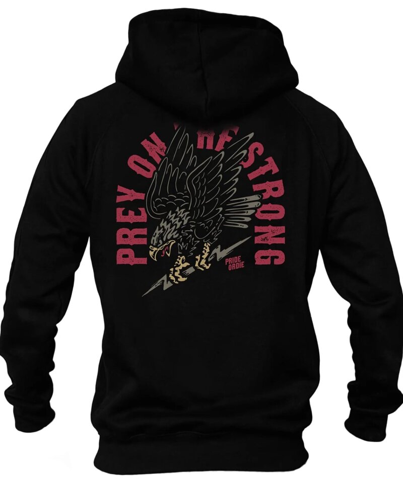 Pride or Die PRiDEorDiE PREY ON THE STRONG Kapuzenpullover Schwarz