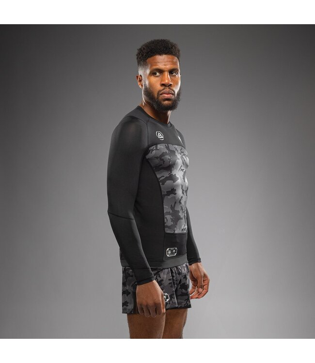 Venum x Polaris L/S Rash Guards Camo Schwarz Sturmgrau