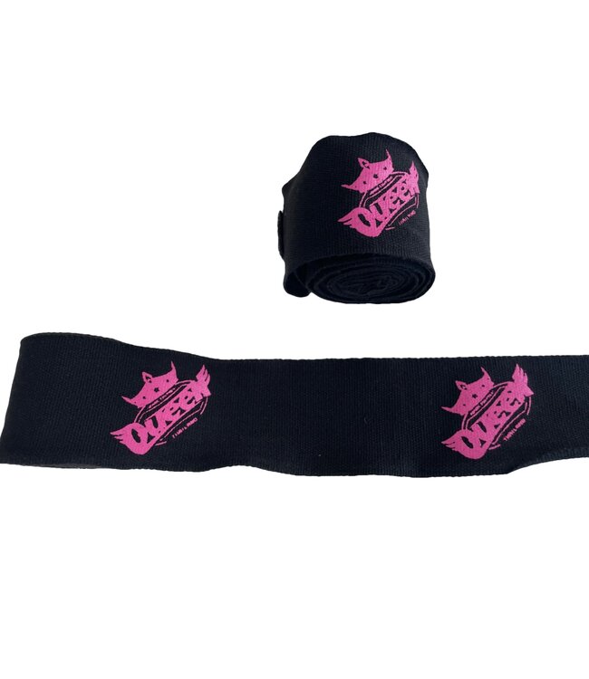 Queen Boxing Hand Wraps 250 cm Zwart Roze
