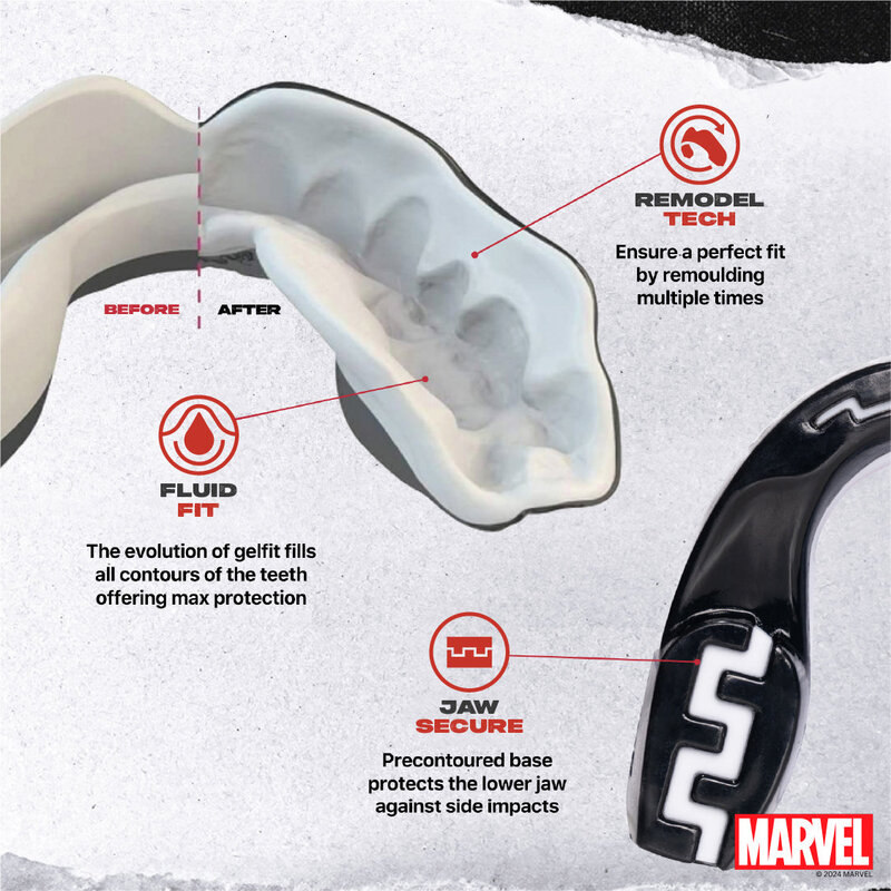 SAFEJAWZ SAFEJAWZ Marvel Venom Mondbeschermer Bitje Volwassene