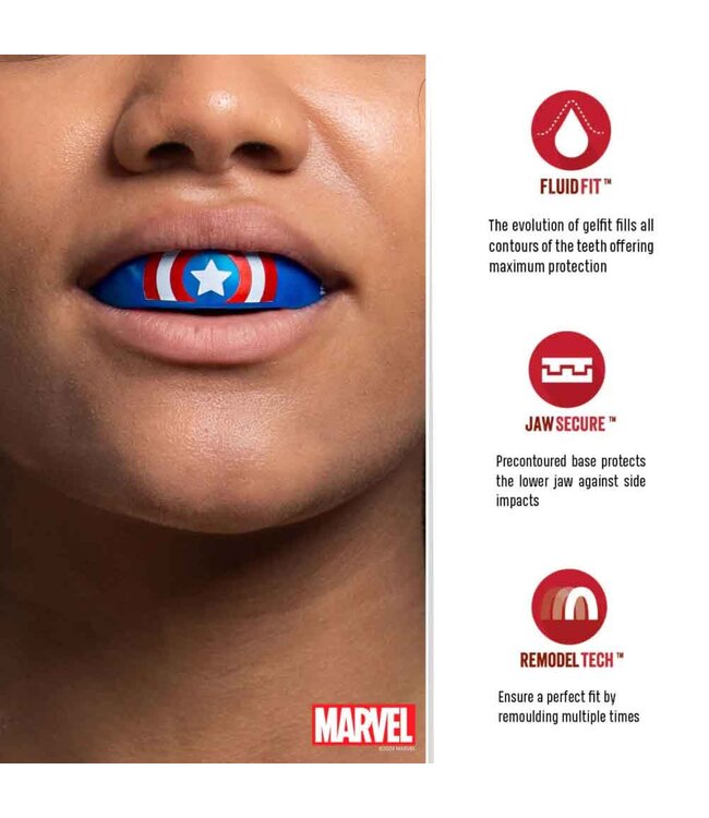 SAFEJAWZ Marvel Captain America Mondbeschermer Volwassenen