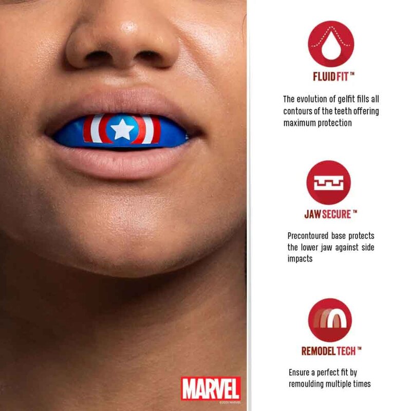 SAFEJAWZ SAFEJAWZ Marvel Captain America Mundschutz Erwachsene