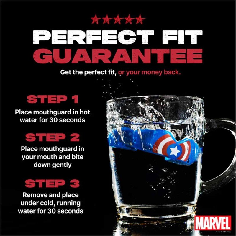 SAFEJAWZ SAFEJAWZ Marvel Captain America Mouthguard Adults