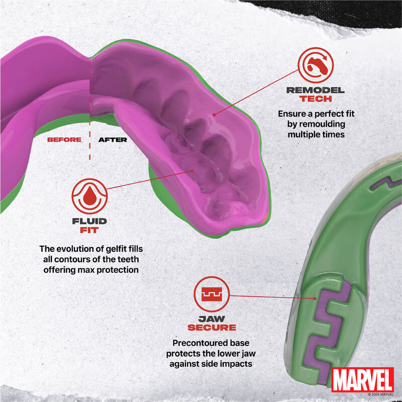 SAFEJAWZ SAFEJAWZ Marvel The Hulk Mouthguard Adult