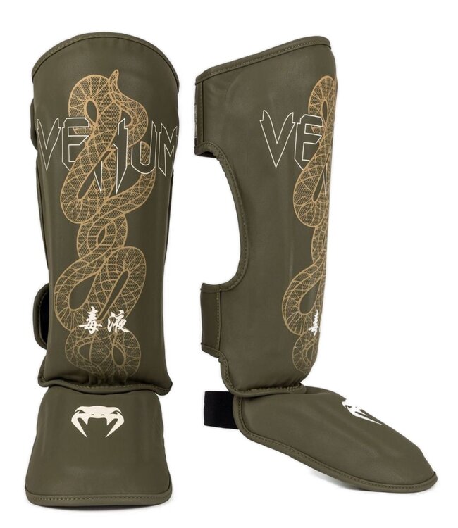 Venum Serpenti Schienbeinschoner Khaki Bronze Elfenbein