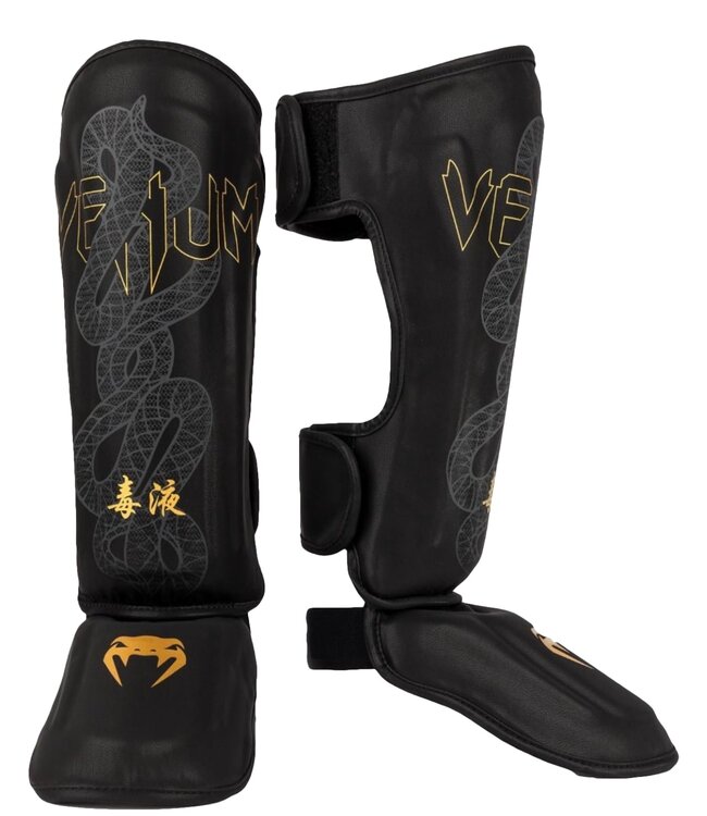 Venum Serpenti Schienbeinschoner Schwarz Silber Gold