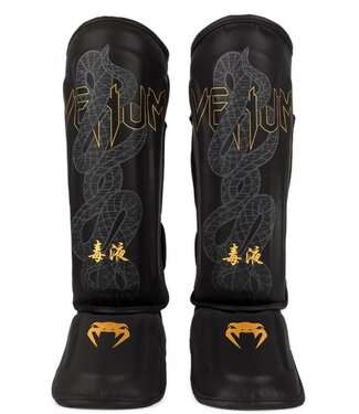 Venum Venum Serpenti Shin Guards Black Silver Gold