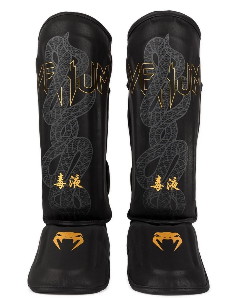 Venum Venum Serpenti Shin Guards Black Silver Gold