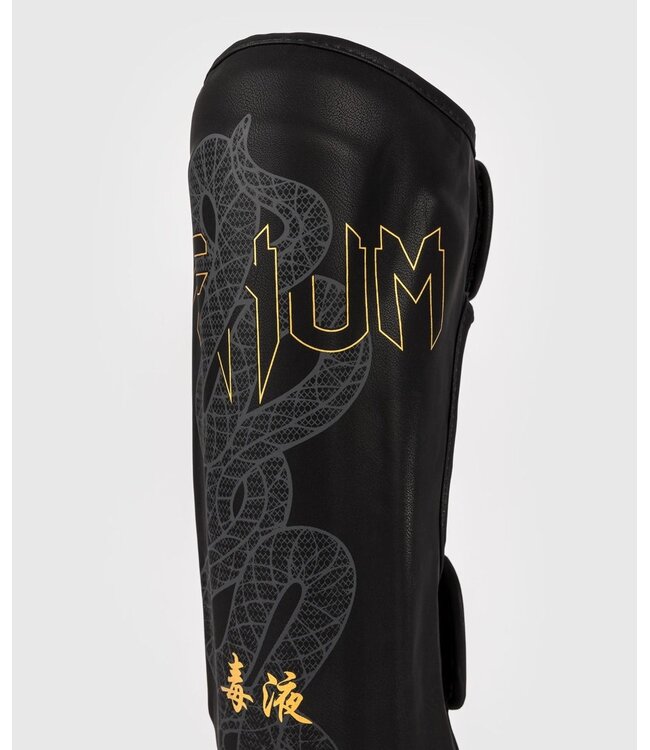 Venum Serpenti Shin Guards Black Silver Gold
