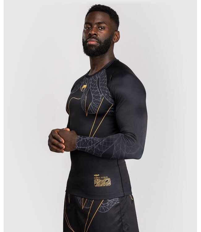 Venum Serpenti Rashguards L/S Black Silver Gold