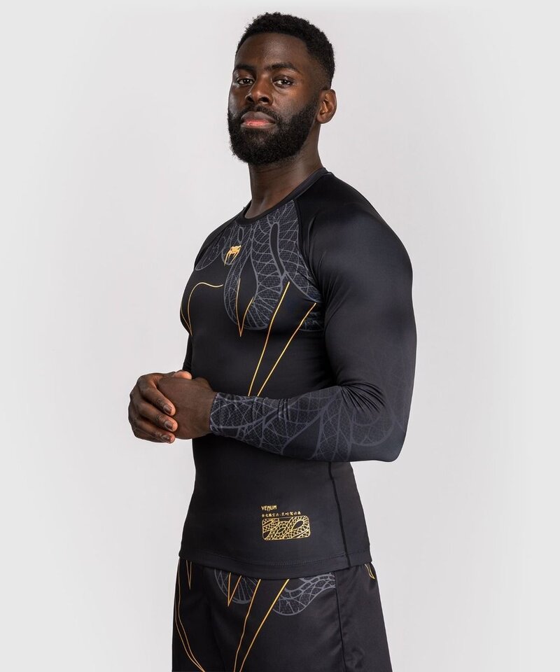 Venum Venum Serpenti Rashguards L/S Black Silver Gold