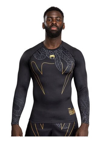 Venum Venum Serpenti Rashguards L/S Black Silver Gold