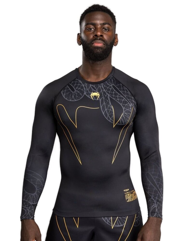 Venum Venum Serpenti Rashguards L/S Black Silver Gold