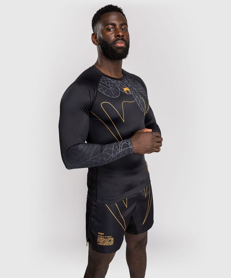 Venum Venum Serpenti Rashguards L/S Black Silver Gold