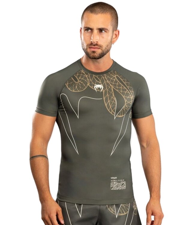 Venum Serpenti Rash Guard Khaki Bronze Elfenbein