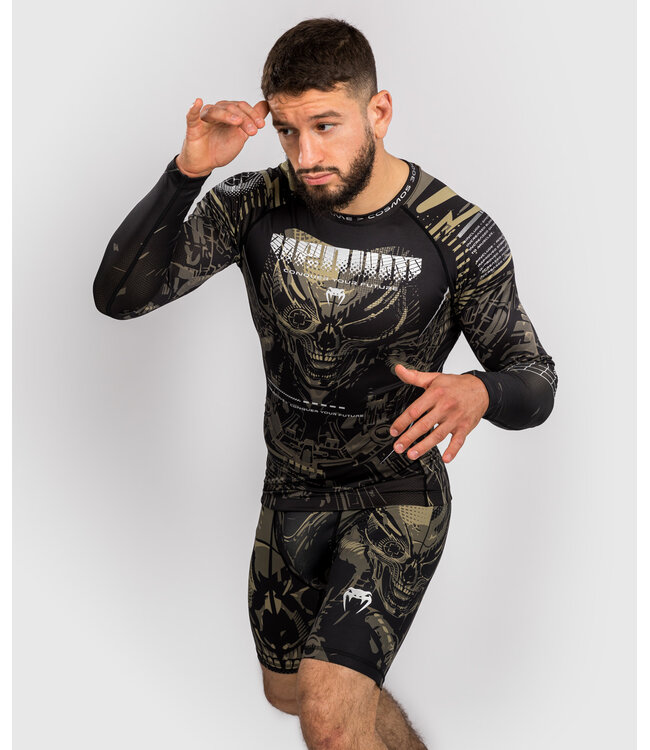 Venum Invader Rashguard Langarm Schwarz Zand