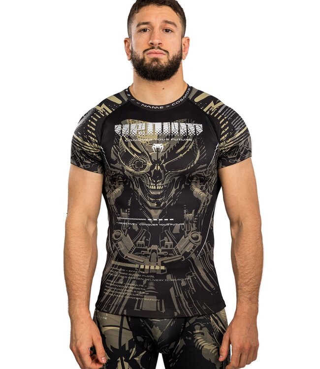 Venum Invader Rash Guard Compression Shirt Black Zand
