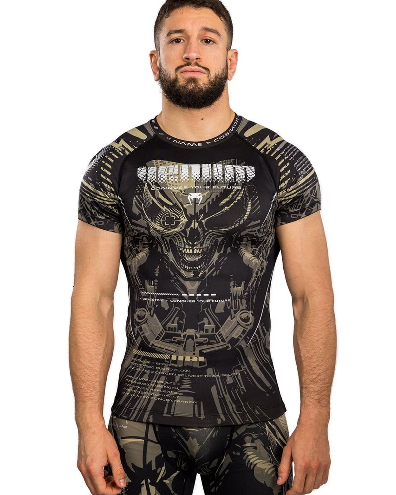 Venum Venum Invader Rash Guard Compressieshirt Zwart Zand