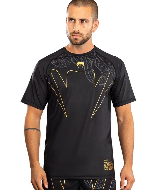 Venum Serpenti Dry Tech T-Shirts Black Silver Gold