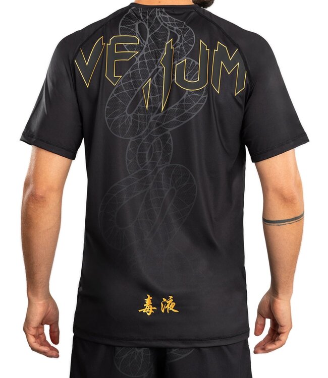 Venum Serpenti Dry Tech T-Shirts Black Silver Gold