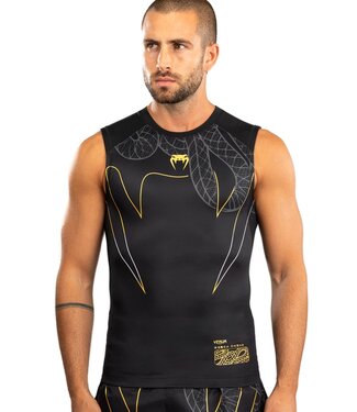 Venum Venum Serpenti Sleeveless  Rash Guard Black Silver Gold