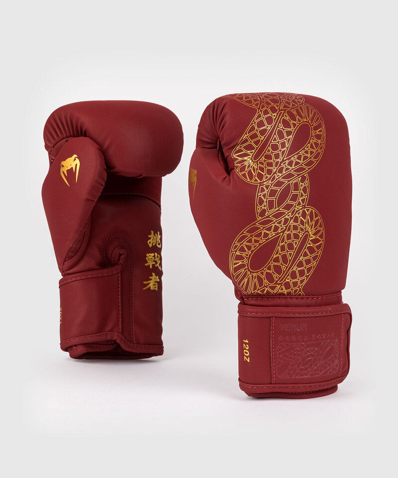 Venum Venum Serpenti Bokshandschoenen Bordeaux Rood Goud