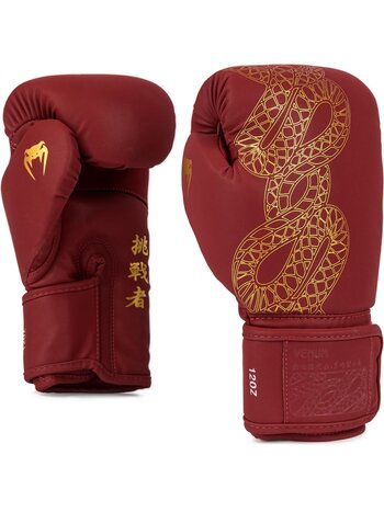 Venum Venum Serpenti Bokshandschoenen Bordeaux Rood Goud