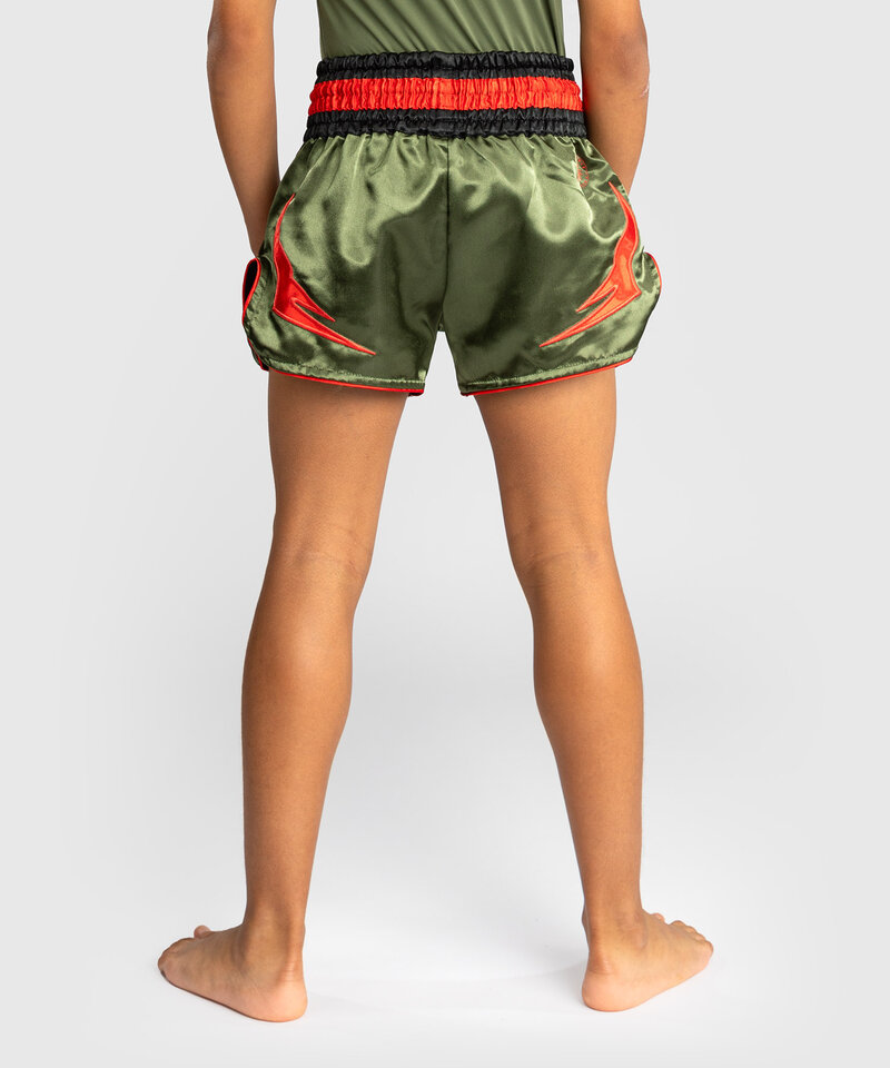 Venum Venum Inferno Kids Kickboks Muay Thai Shorts Legergroen Oranje