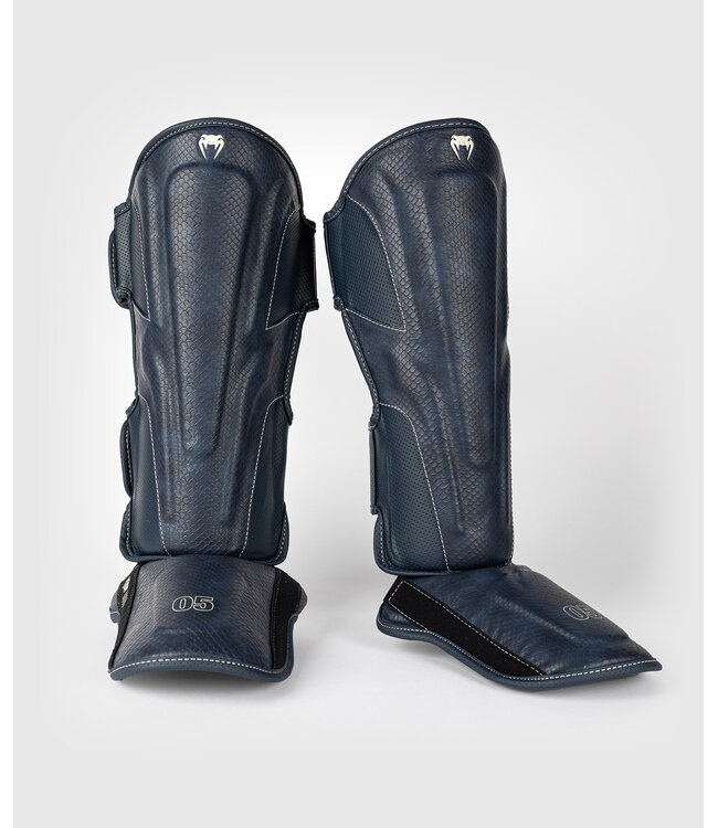 Venum Impact Evo Scales Muay Thai Shinguards Midnight Blue