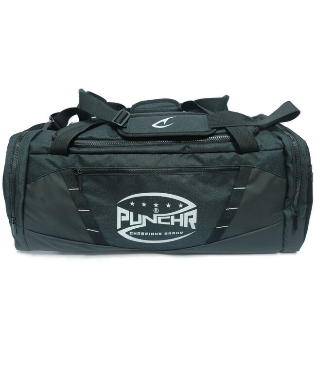PunchR No Limits Duffel Sporttas 40L – Zwart/Wit – Voor Kickboksen & Kinderen