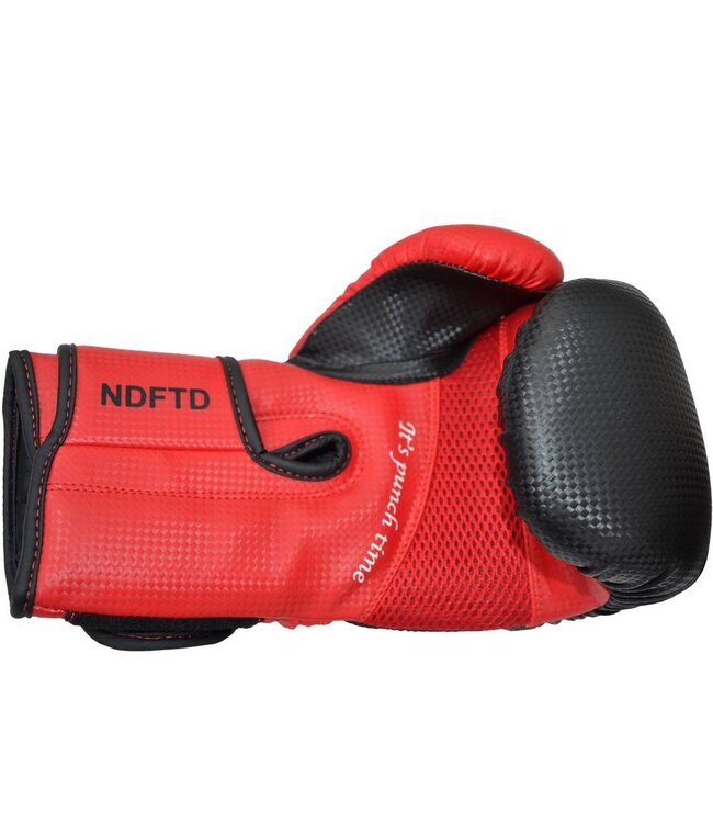 Punch Round Boxhandschuhe Combat Sport Carbon Schwarz Rot