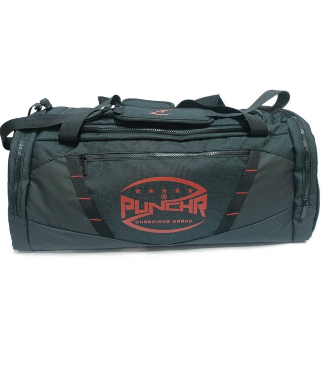 PunchR No Limits Duffel Sporttas 40L – Zwart/Rood – Voor Kickboksen & Kinderen